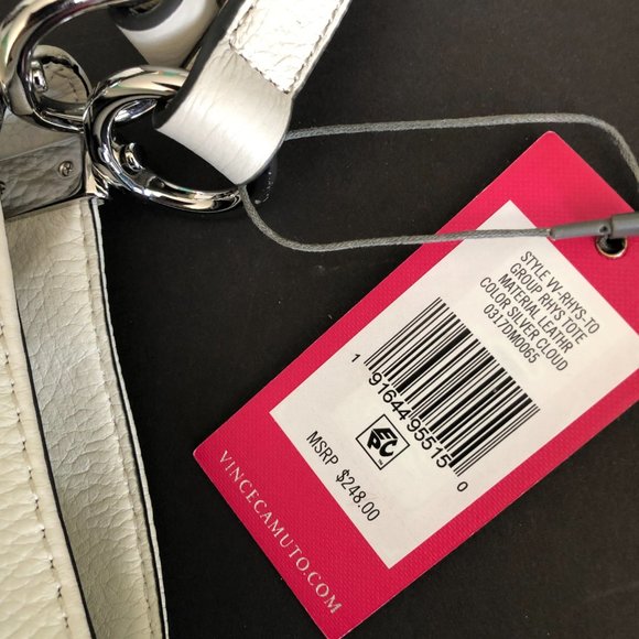 VINCE CAMUTO "Rhys" Leather Tote/Shoulder Bag Large Interior Compartments NWT - Picture 12 of 13